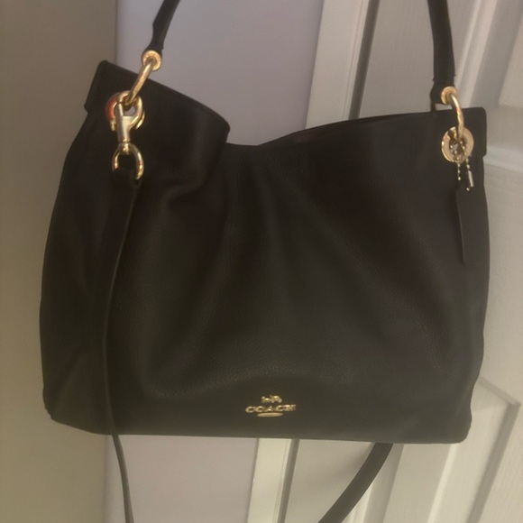 Coach Handbags - Coach Vintage Black pebbled leather shoulder bag, excellent condition!